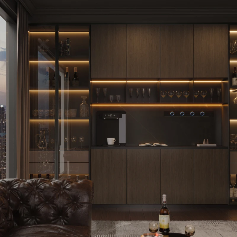 Luxury Wood Cabinets Storage House Container Organizer Living Room Cabinets Display Wine Bookcase Gabinete Trendy Furniture