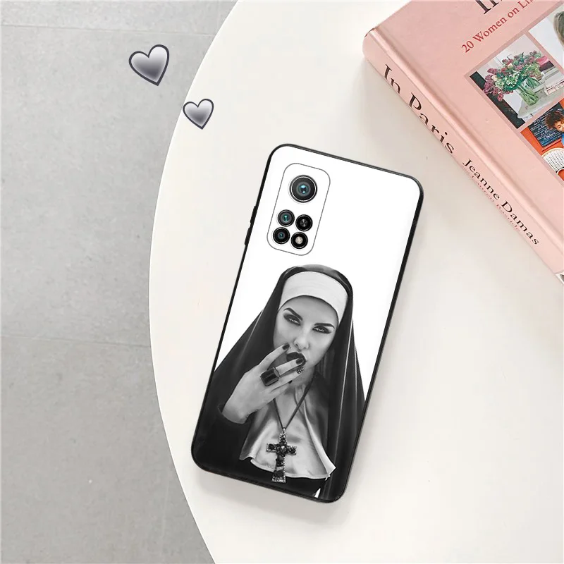 Silicone Black Phone Cases for Redmi Note11 Pro 10A 10C 9A 9C 9i 9T Note 9s 10 Lite 10s 11s 11 Jesus Nun Sister Xiaomi 9 Cover