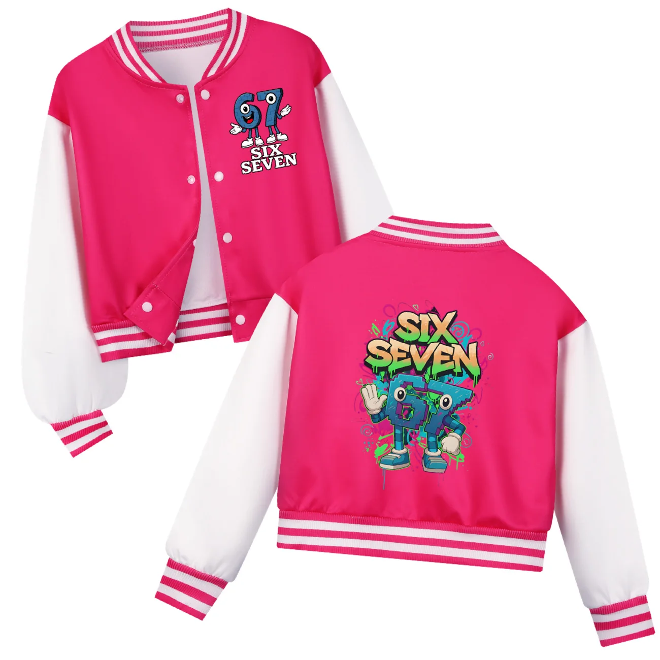 Ruba A Brainrot Esok Sekolah 67 Felpa con cappuccio uniforme da baseball per bambini Adolescenti Ragazzi e ragazze Casual Primavera Autunno Costume per bambini