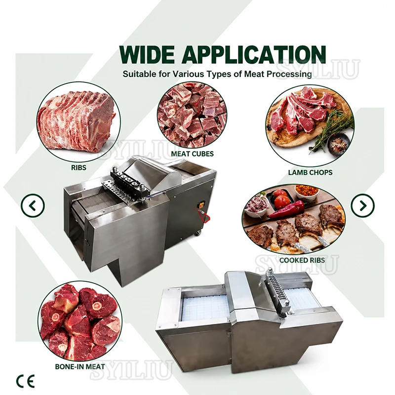 New Commercial Frozen Meat Cutting Block Machine Chicken Dicing Machine Fully Automatic 600-750 Kilograms/hour 220V/380V
