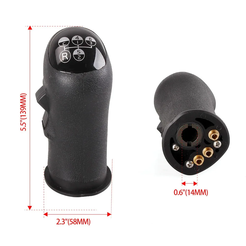 For Car Manual Shift Manual Gear Knob Black Easy Installation Non-deformation Component Anti-corrosion Material