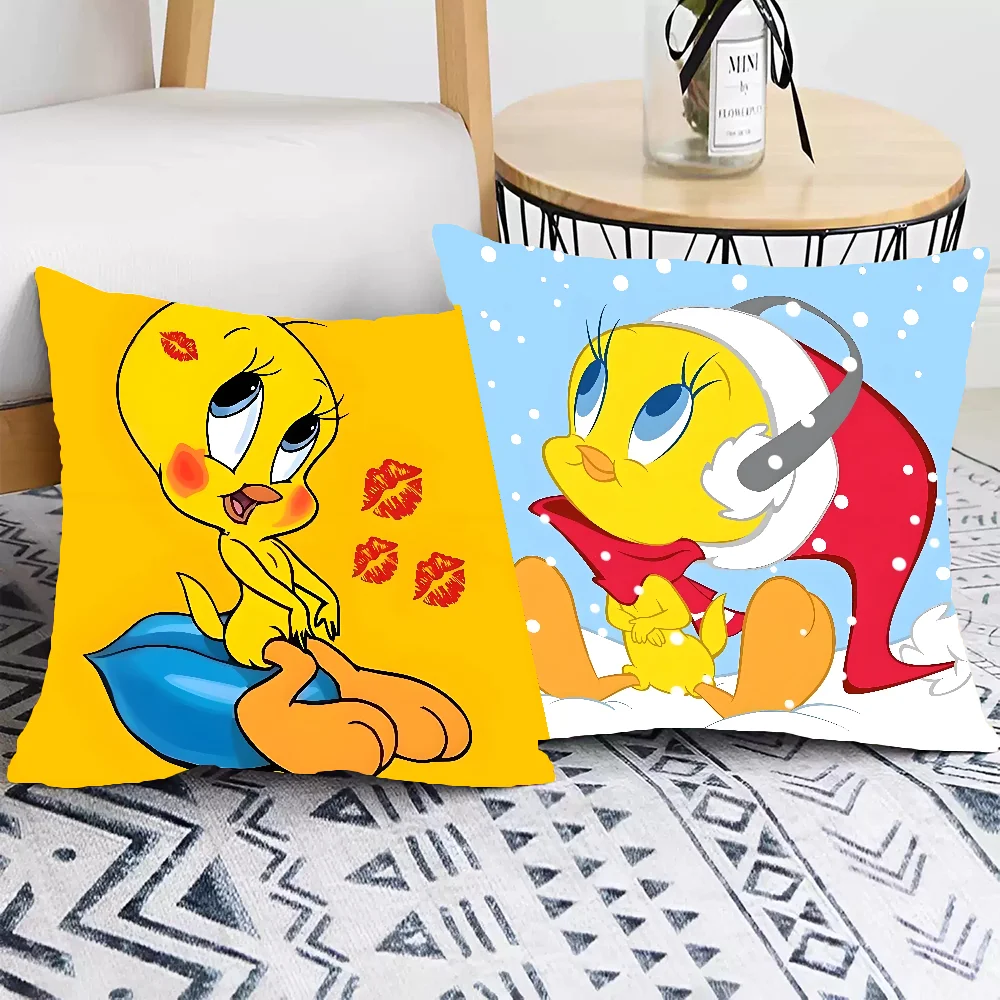 T-TweetyS BirdS Cartoon Pillow Case Pillowcase Cushion Cover Throw Comfortable Pillow Case For Sofa Car Christmas Gift