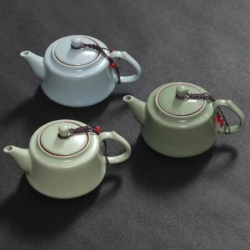 

Chinoiser Kung Fu Tea Pot Chinese Ru Kilns Porcelain Tea Pot