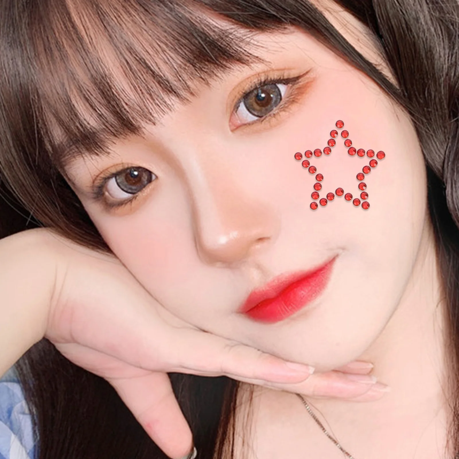 

5 Sheets Stickers Face Rhinestones Adhesive Festival Jewels Accessories Essentials Elegant Heart Design Eye Gems