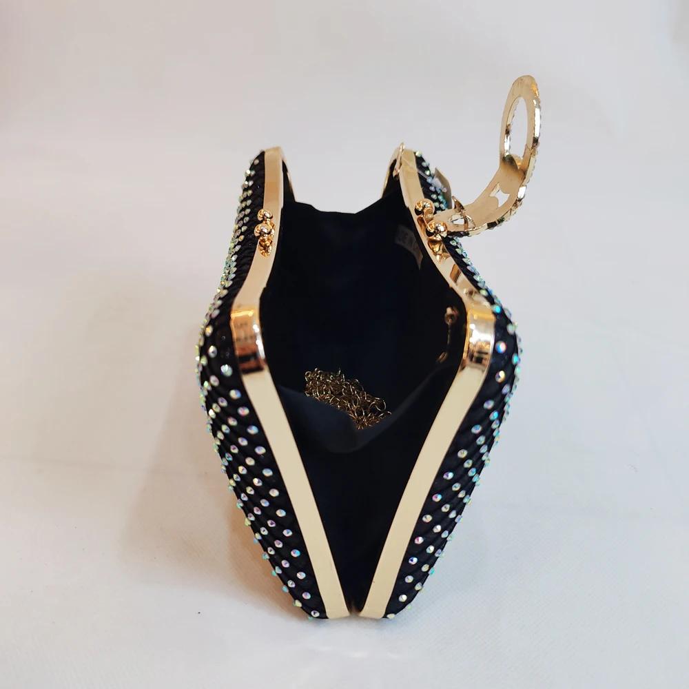 Luxury Women Evening Bags Diamond Luxury Clutch Bag Party Shiny Rhinestone Lady Golden Black Chain Shoulder Bag Handbags Clutch