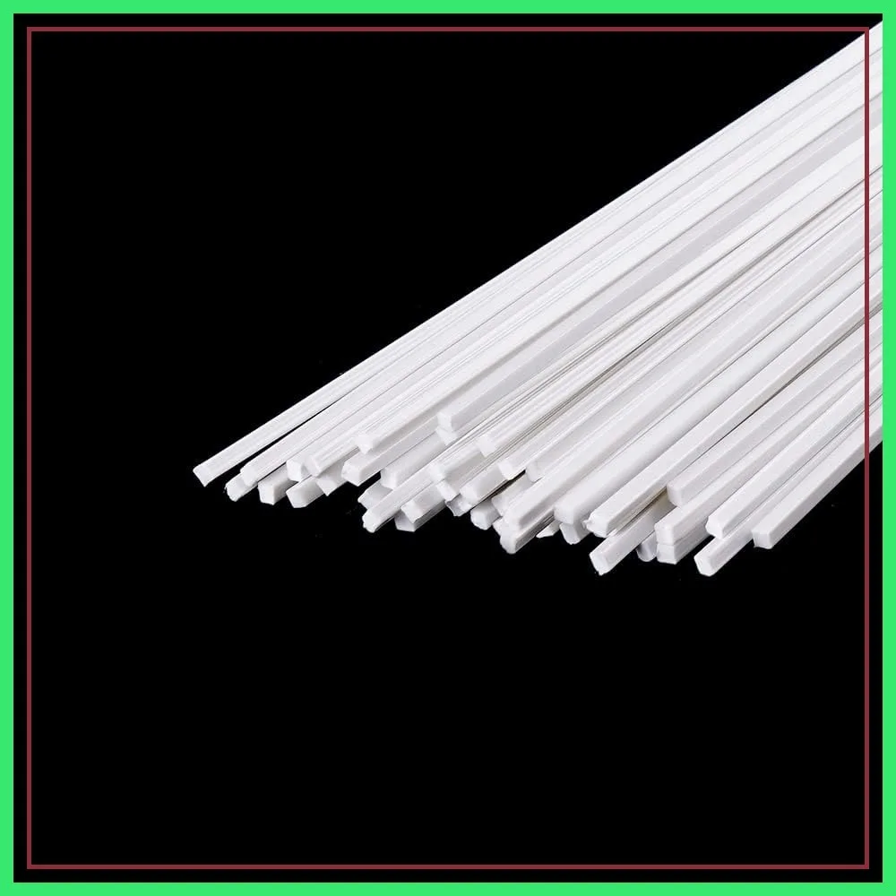 

50 Pcs 2x2x250mm White ABS Styrene Square Rods for DIY Sand Table, Model Building, Scene Making