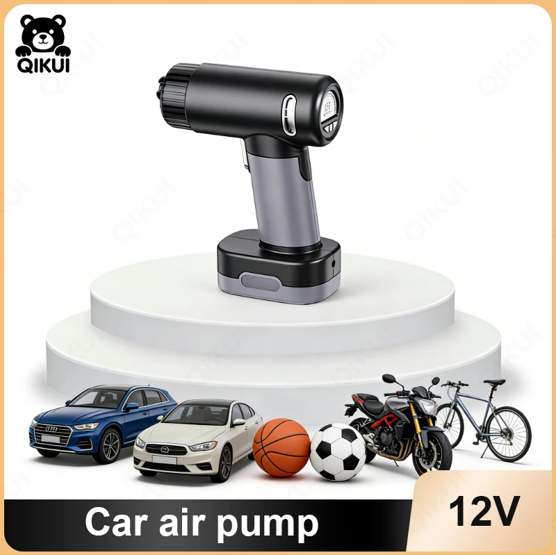 

Portable Car Air Compressor for Tire Inflation with Digital Display Auto Shut Off 12V DC Cordless Tire Pump Emergency Power