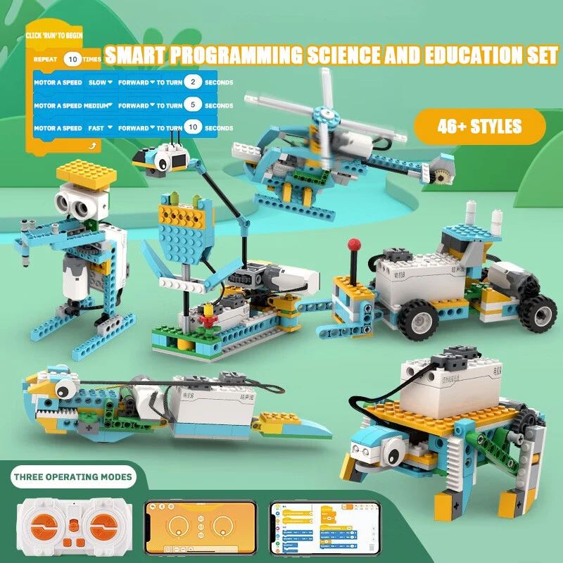 Blocchi educativi STEM: kit di mattoni robot programmabili, gruppo puzzle a vapore ad alta tecnologia per l'apprendimento precoce delle scienze