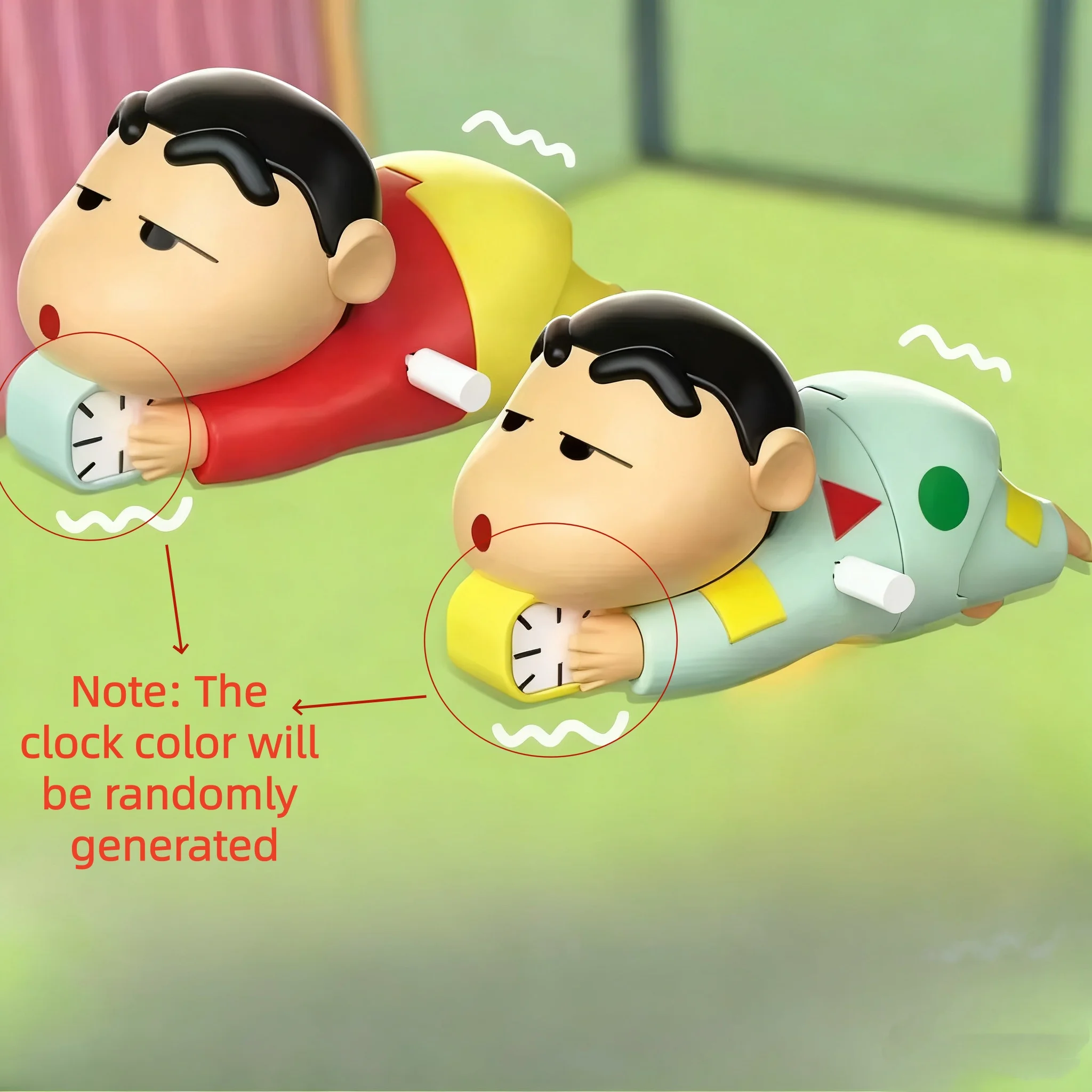Crayon Shin-chan Clockwork Model Toy Don't Want To Get Up Anime Figure Model Toy Propel Alarm Clock Dynamic Crawl Toys Fun Gift image 4