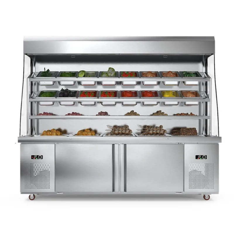 Restaurant display cabinet, ordering cabinet, refrigerated freezer, commercial three temperature fruit preservation cabinet, air