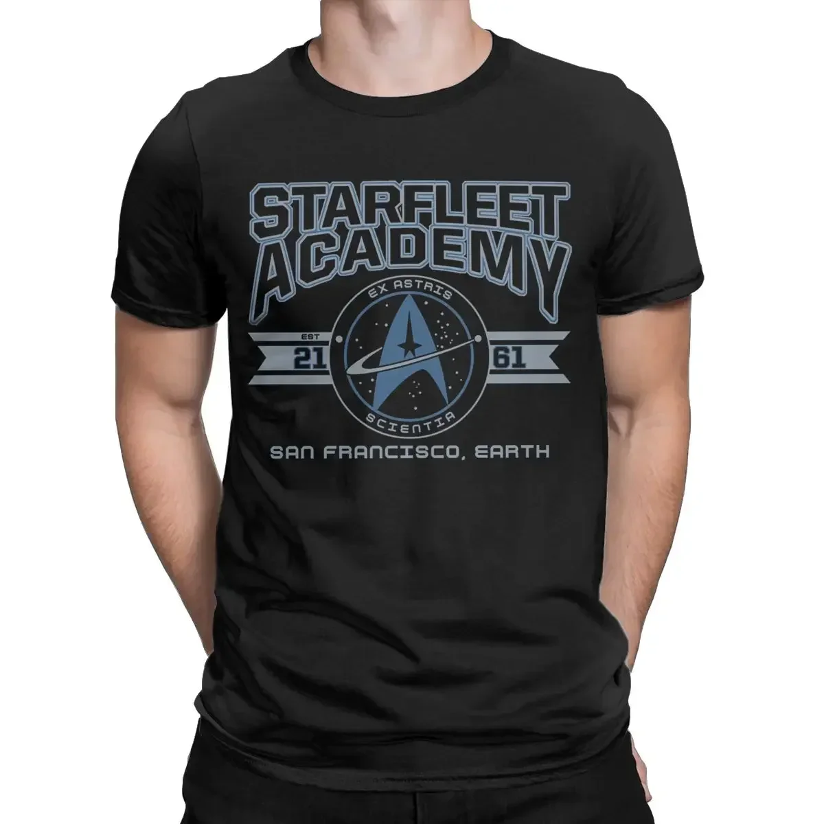 Men's T-Shirt Stars Trrks Starfleet Academy Earth Creative Pure Cotton Tee Shirt Short Sleeve T Shirts O Neck Tops Printing