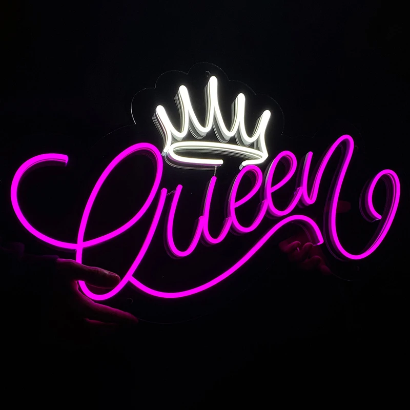 Custom Queen Neon Sign Personalised Room Decor Neon Light Sign Wedding Party Birthday Store Business Name Design Night Lamp