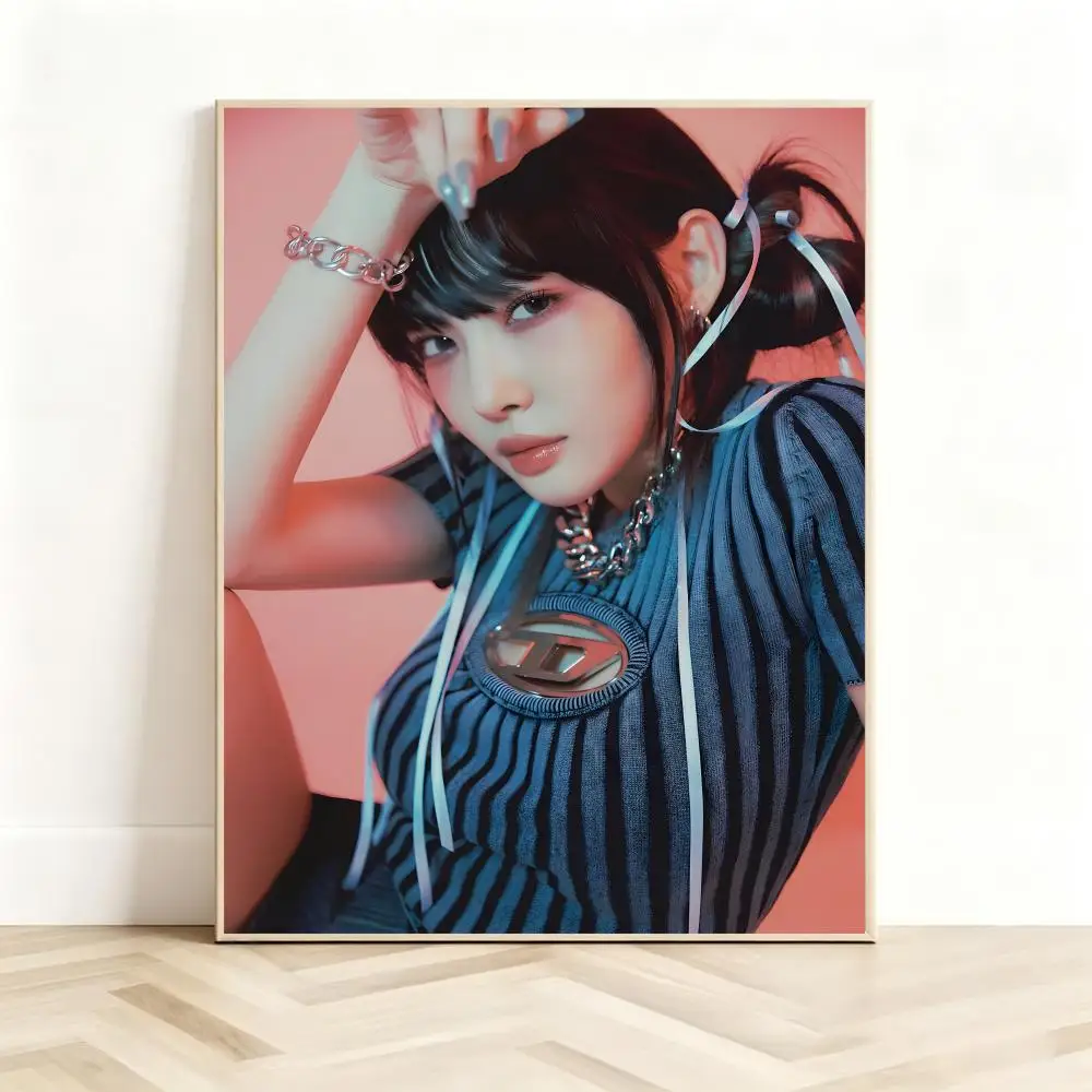 Dynamic Kpopidol K-Kim Chung Ha Poster Classic Self-Adhesive PP Wall Sticker for Living Room Bar Decor Gift