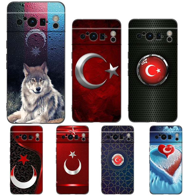 

Turkey Flag Phone Case Cover for Google Pixel 8 7 6 7A 6A Pro 5G Shockproof Silicone Soft 9 8 Pro XL 5G Shell Coque Bags Capas
