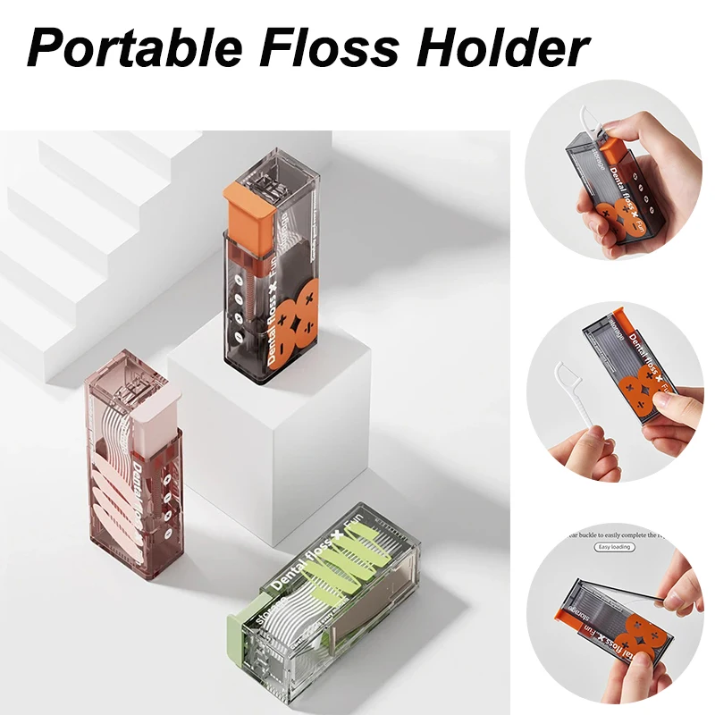 

Portable Floss HolderAutomatic Ejectable Floss OrganiserPress TypeDisposable Flossing Stick for Personal Use