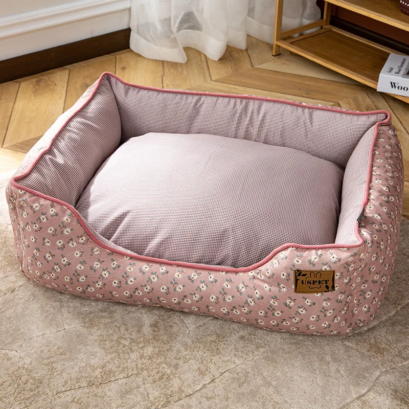 Summer New Kennel Small and Medium Dogs Sofa Bed Small Floral Fresh Removable Washable Nest Four Seasons Universal Pet Supplies