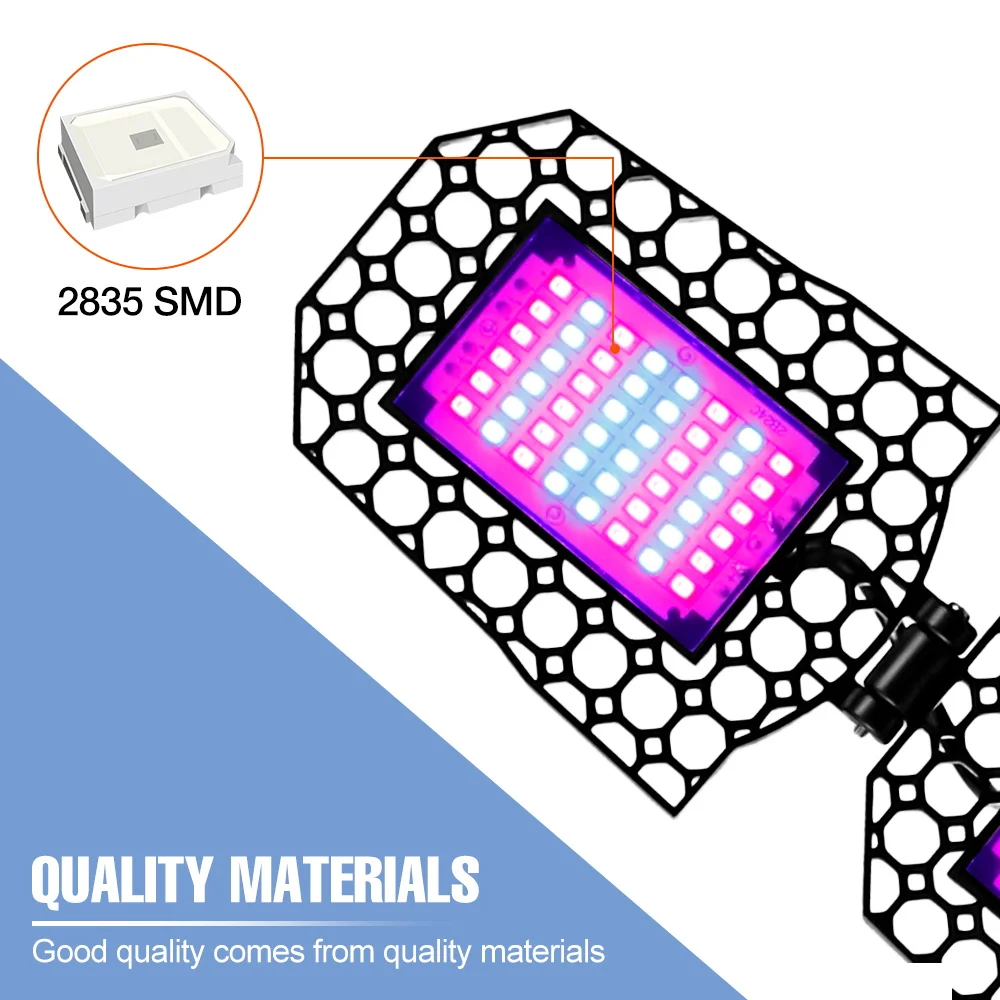 E27 LED Pianta Coltiva La Luce Spettro Completo Semi di Fiori Idroponica Serra Tenda Verdure Lampada Coltivazione Pieghevole Deformazione