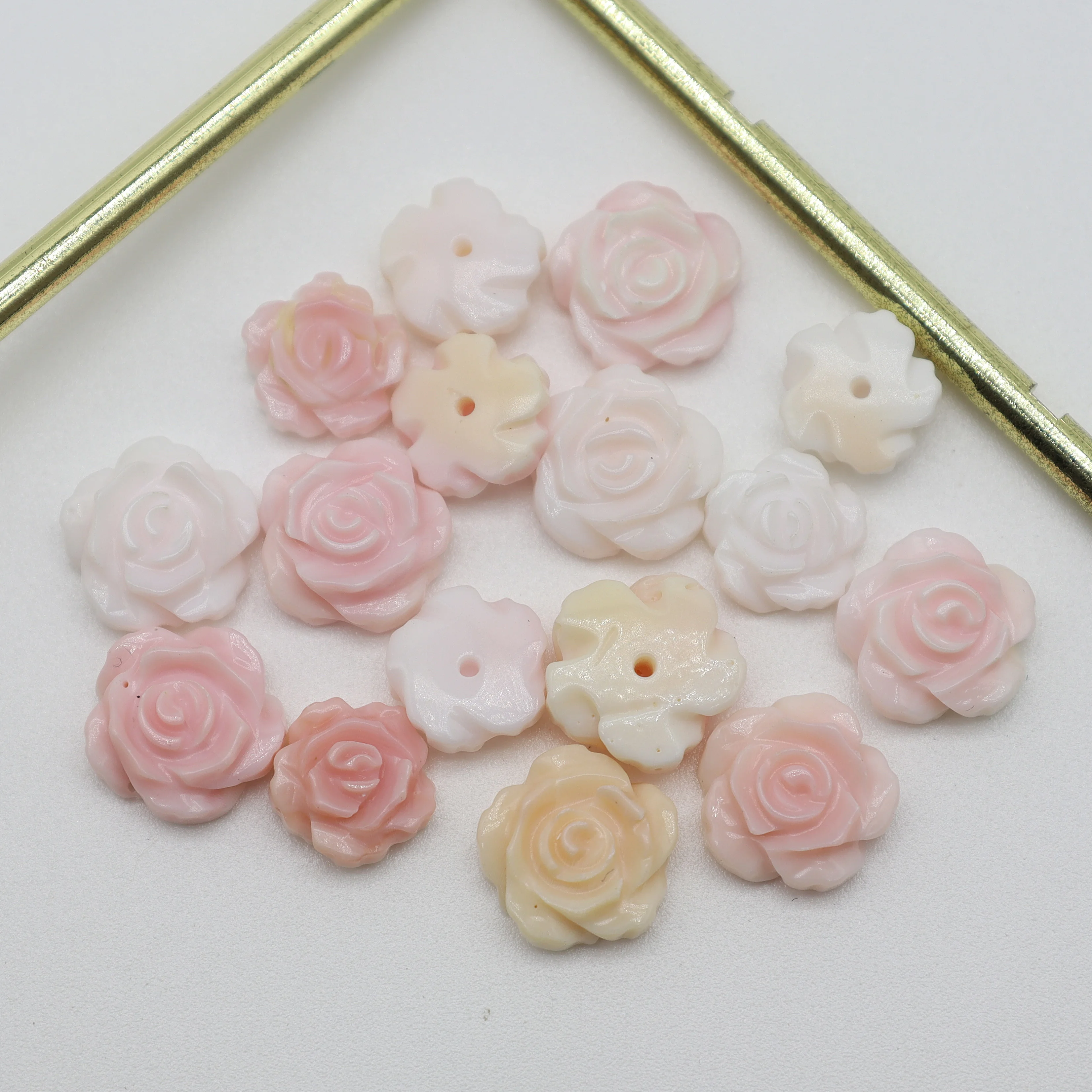 Half Hole Natural Queen Shell Bead Pink Flower Jewelry Making DIY Earrings Bracelet Necklace Charms Fashion Handmade Accessories