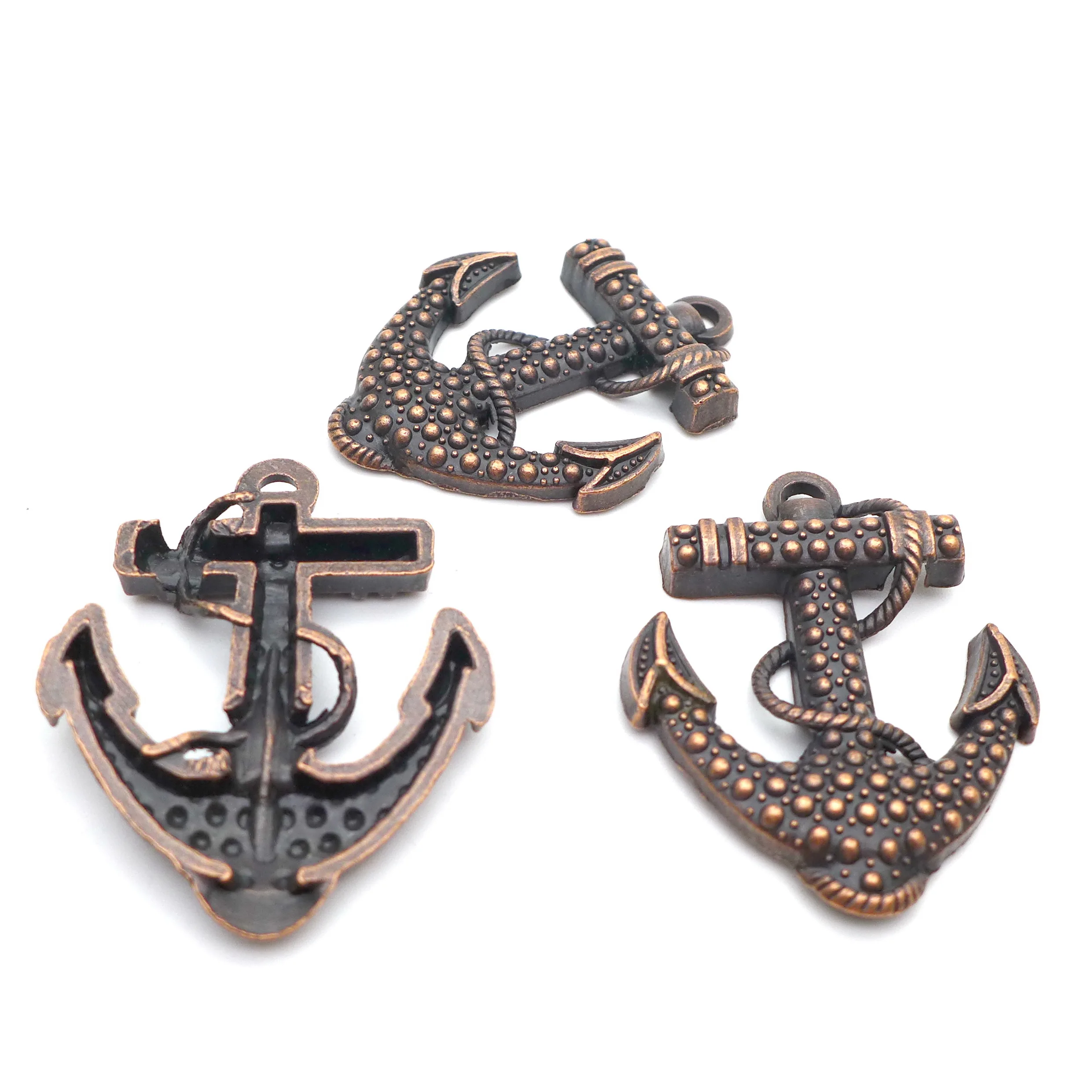 20 pcs 36*45MM Zinc Alloy Antique Copper Anchor Cross Charm Pendant Beads Jewelry Zakka for Women Vintage Religion Free Shipping