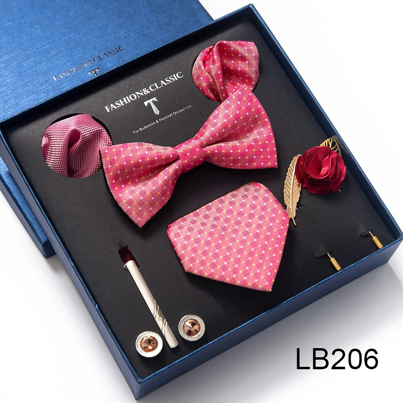 Hochwertiges Krawatten-Set, luxuriöse Geschenkbox, Seidenkrawatten-Set, 8 cm, festliches Geschenk, Krawatte, Einstecktücher, blaues Weihnachtsgeschenk – Detail 7