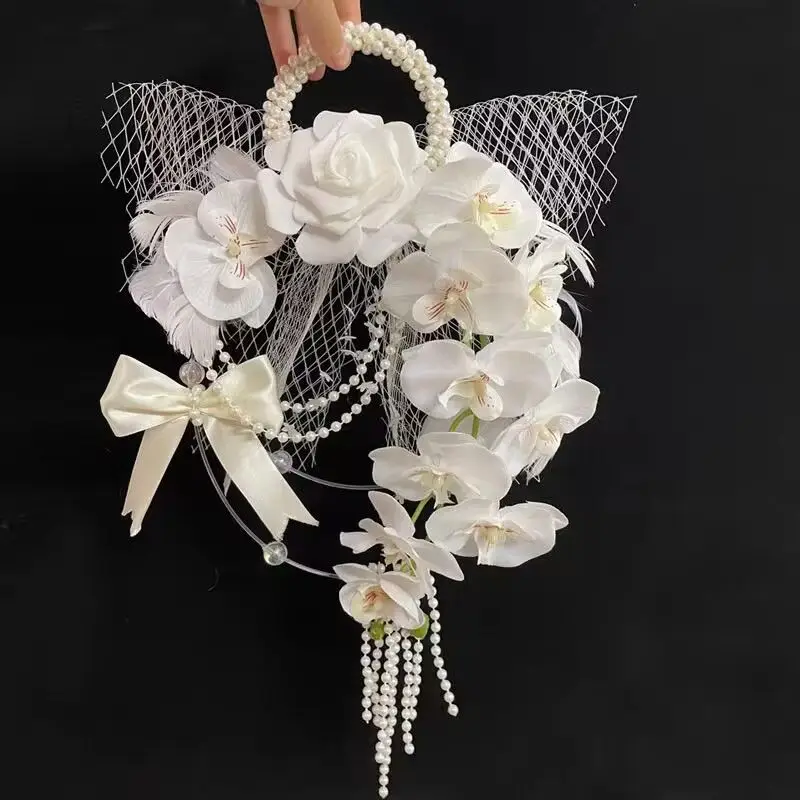 Wedding Bridal Bouquet Pearl Twisted Tassel Flower Finished Packaging Wedding Supplies Wedding Bridal Bouquet