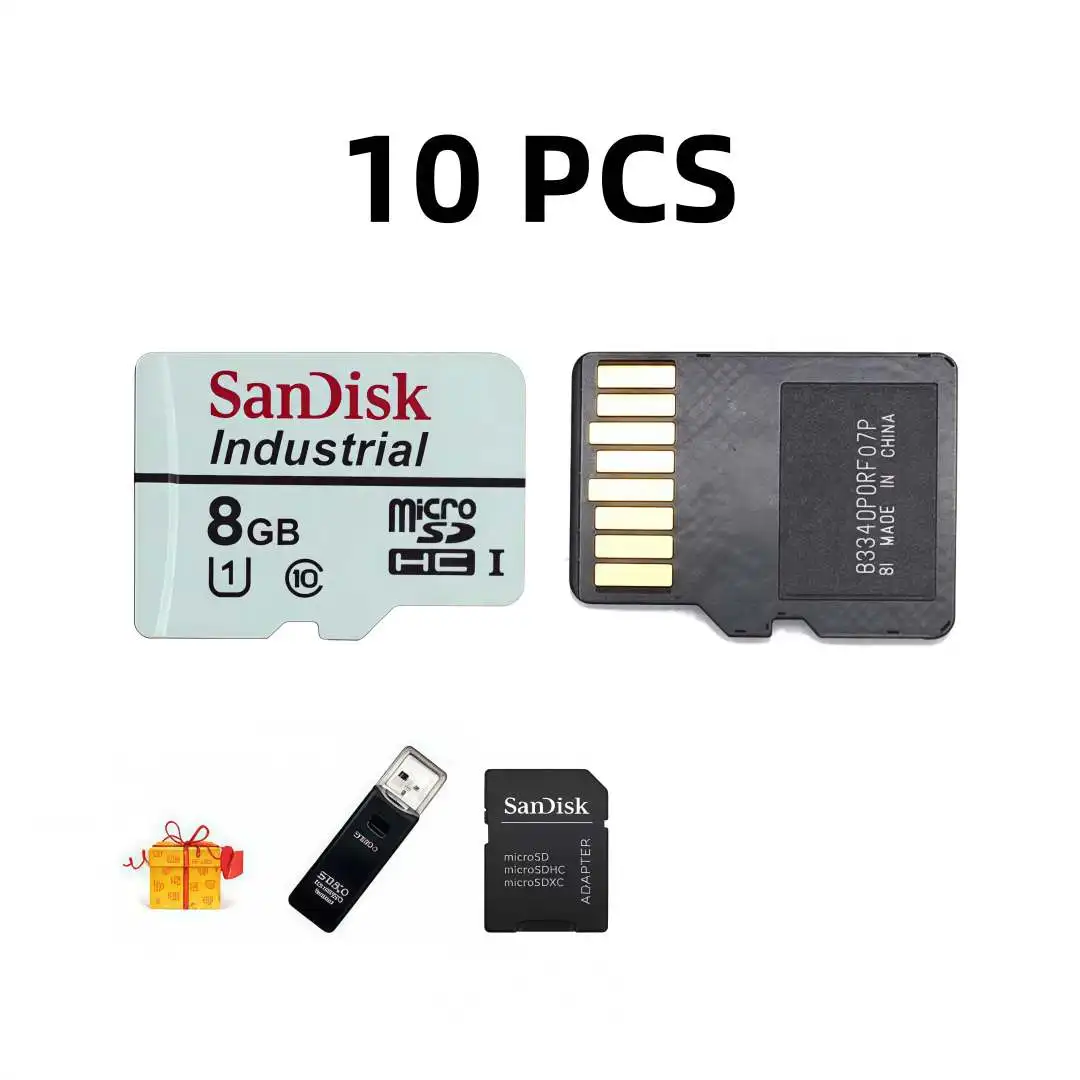 Originele SanDisk 8GB TF-kaart Industriële brede temperatuur MLC microSDHC-kaart C10 U1 met TF-kaart naar SD-kaartadapter