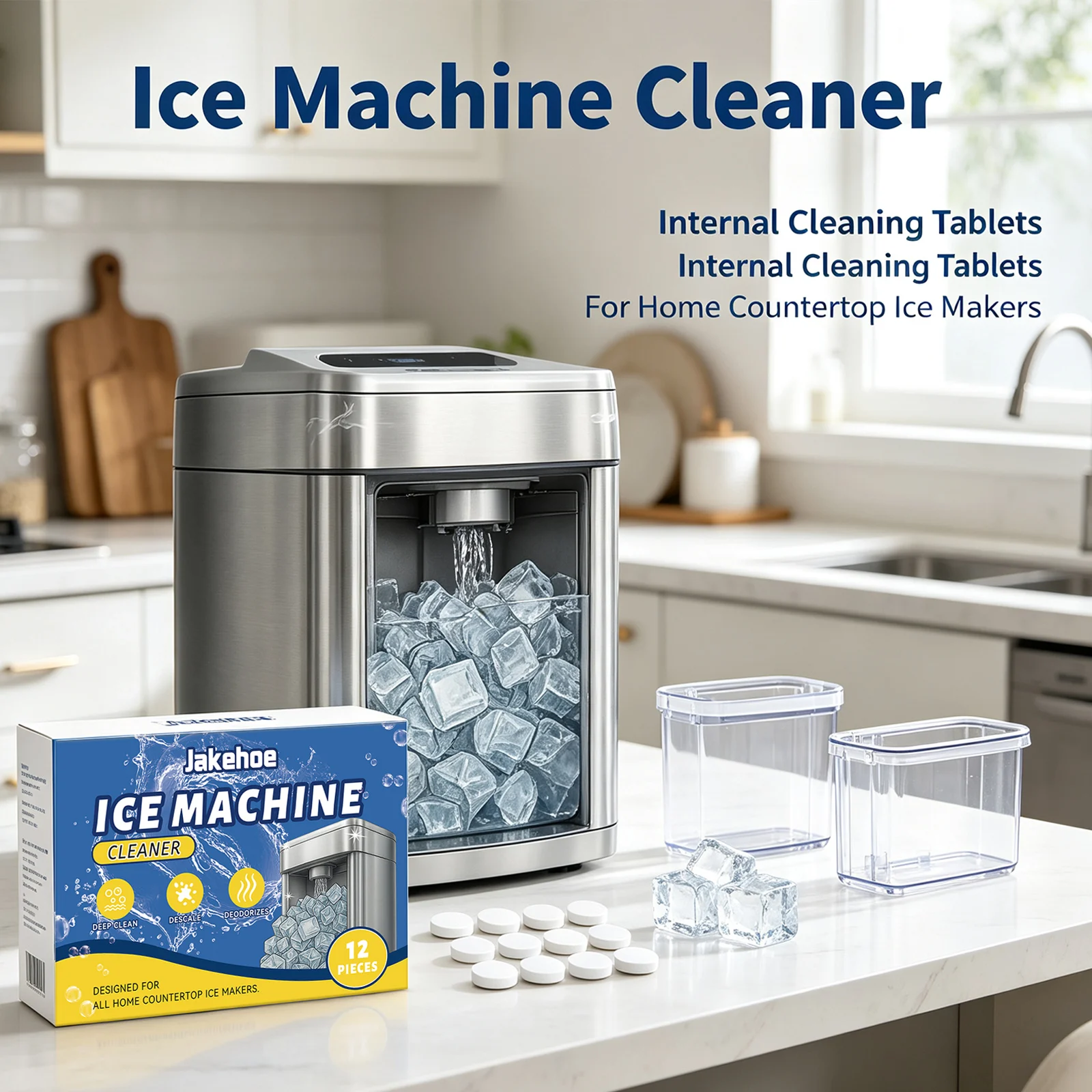 Ice Machine Cleaning Tablets Remove Limescale Eliminate Odors Improve Ice Clarity Home Ice Makers Descaling Maintenance Tablets