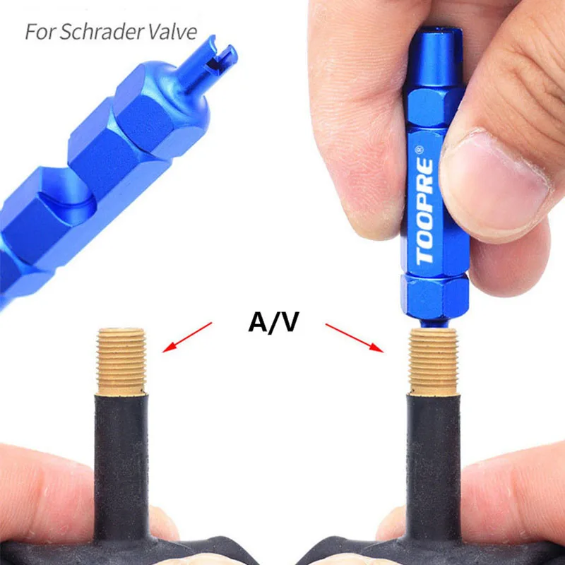 toopre Bicycle Tire Nozzle Wrench Multifunctional Valve Core Tool Double-head Portable Removal disassembly spanner Bike