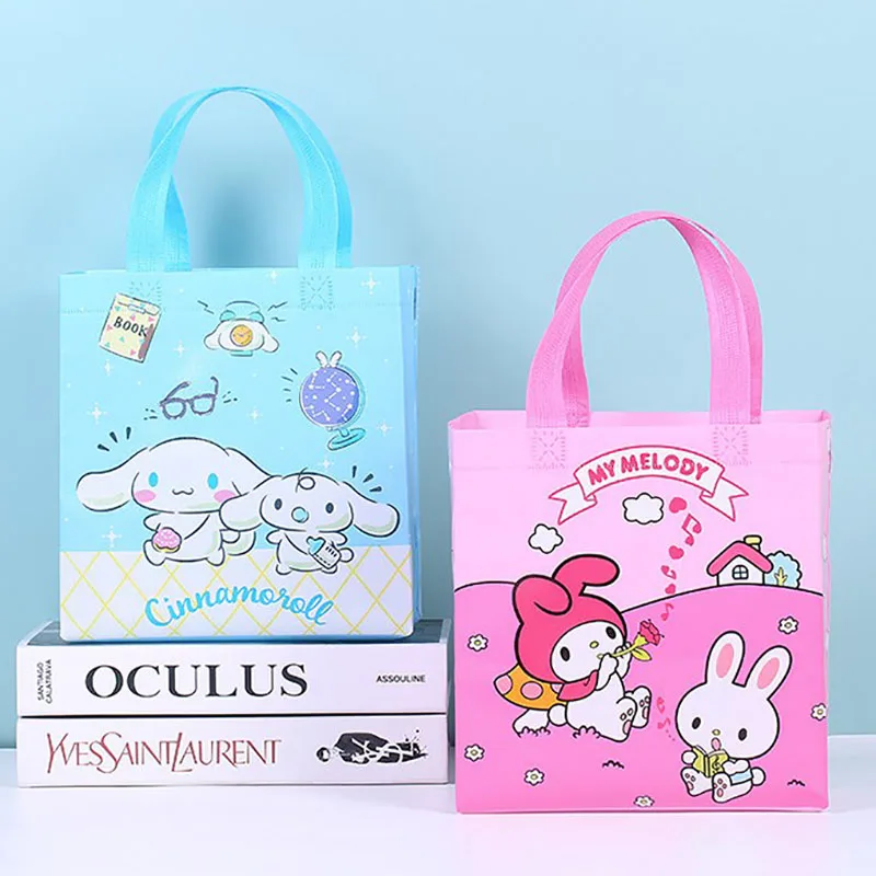 

Sanrio Bento Bag Shopping Bag Cinnamoroll Pompompurin Anime Cartoon Handbag Student Schoolbag Tutoring Gift Bag Child Book Bags