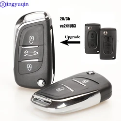 Jingyuqin CE0536 modifiye kapak Peugeot 307 408 308 için uzaktan anahtar kabuk Citroen c-triomphe c-quatre C3 C3 C5 için