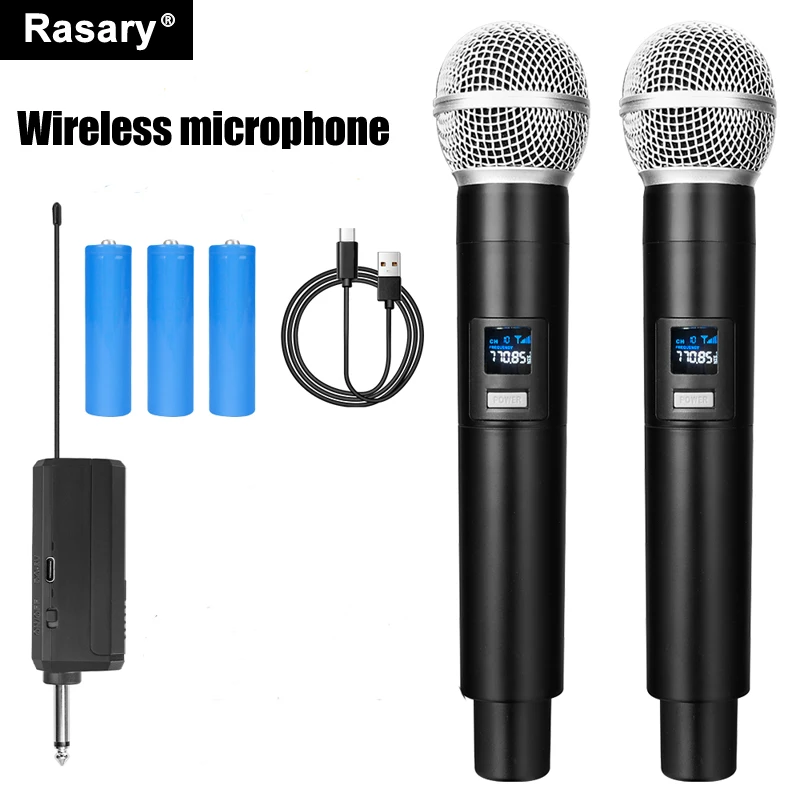 

Wireless Microphone For Karaoke Party Home Meeting Church School Show With Rechargeable Lithium Battery Receiver