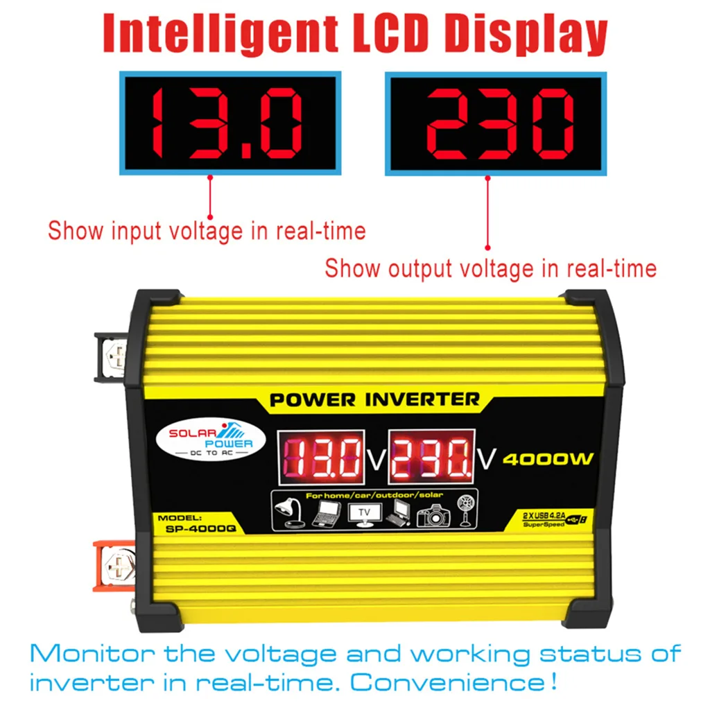 110V/220V Solar Panel System 12V 1000W Solar Panel Battery Charge Controller 4000W Solar Inverter Kit Complete Power Generation