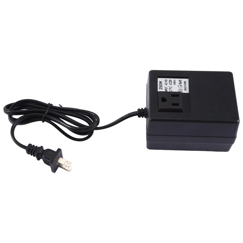 

110V To 220V 250W Multifunction Convenient Practical Portable Power Transformer With US Plug Durable