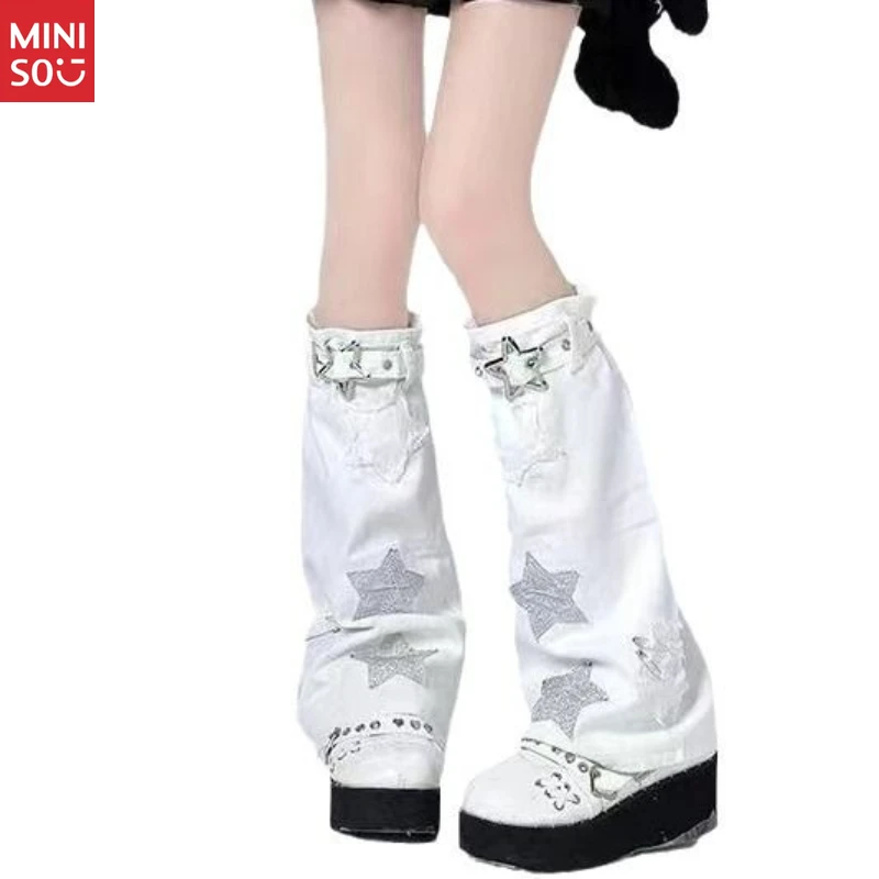   Rękawki na nogi w stylu punk z motywem rozgwiazdy, nakładki na skarpety w stylu grunge dla dziewczyn o alternatywnym stylu.