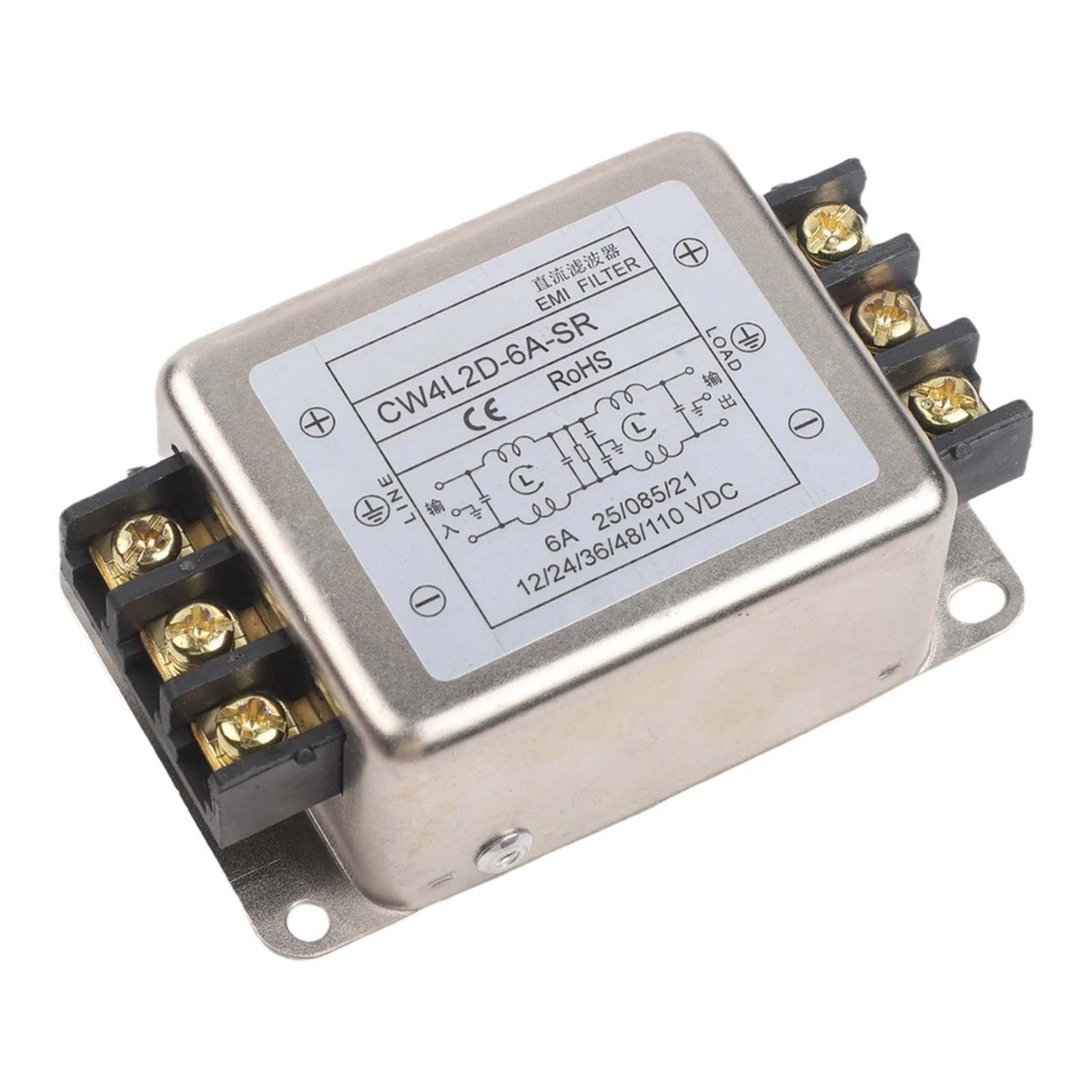 110VDC For-EMI Filter Terminal Type DC 2-Stage Power Supply Filter 50/60HZ CW4L2D-3A-SR CW4L2D-6A-SR CW4L2D-10A-SR CW4L2D-20A-SR