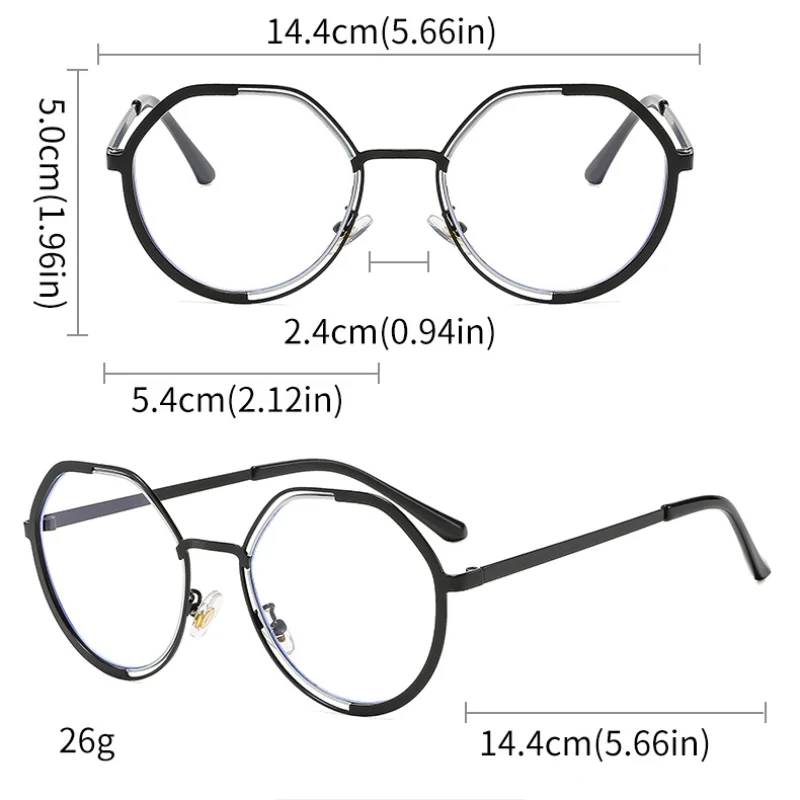 نظارات معدنية مضلعة عصرية للنساء 2025 إطار نظارات قراءة كلاسيكية جديدة مضادة للضوء الأزرق #6