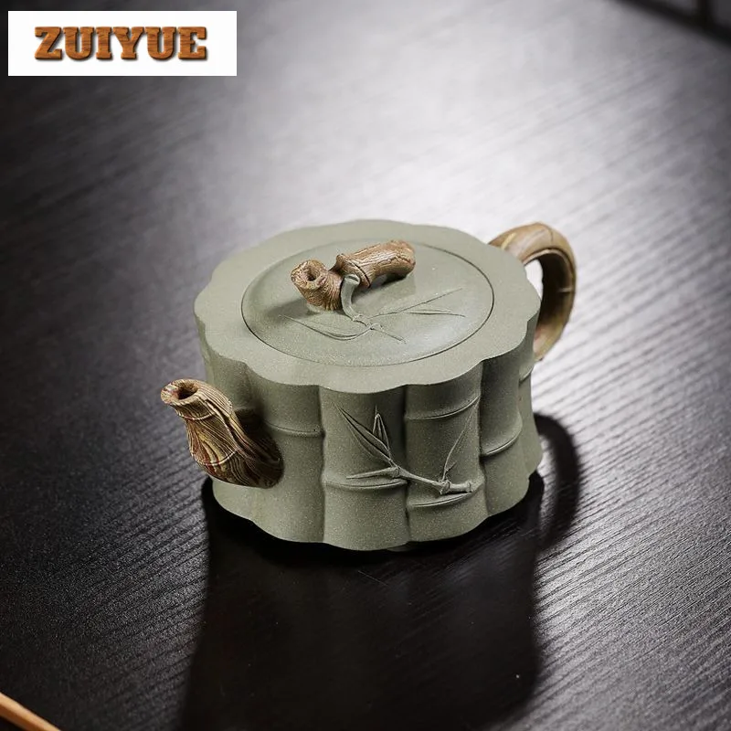 360ml Elegant Yixing Purple Clay Teapot Handmade Pot Raw Ore  Bean Green Mud Tea Maker Kettle With Infuser Chinese Zisha Tea Set