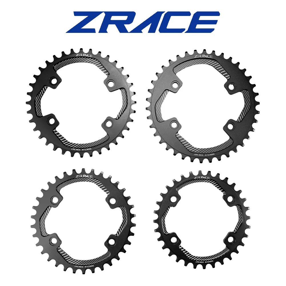 ZRACE BCD96-M 4-Bolt Asymmetrical Round Narrow Wide Chainring MTB Crankset Chainwheel 32T 34T 36T 38T for M8000 M7000 M6000 view 2