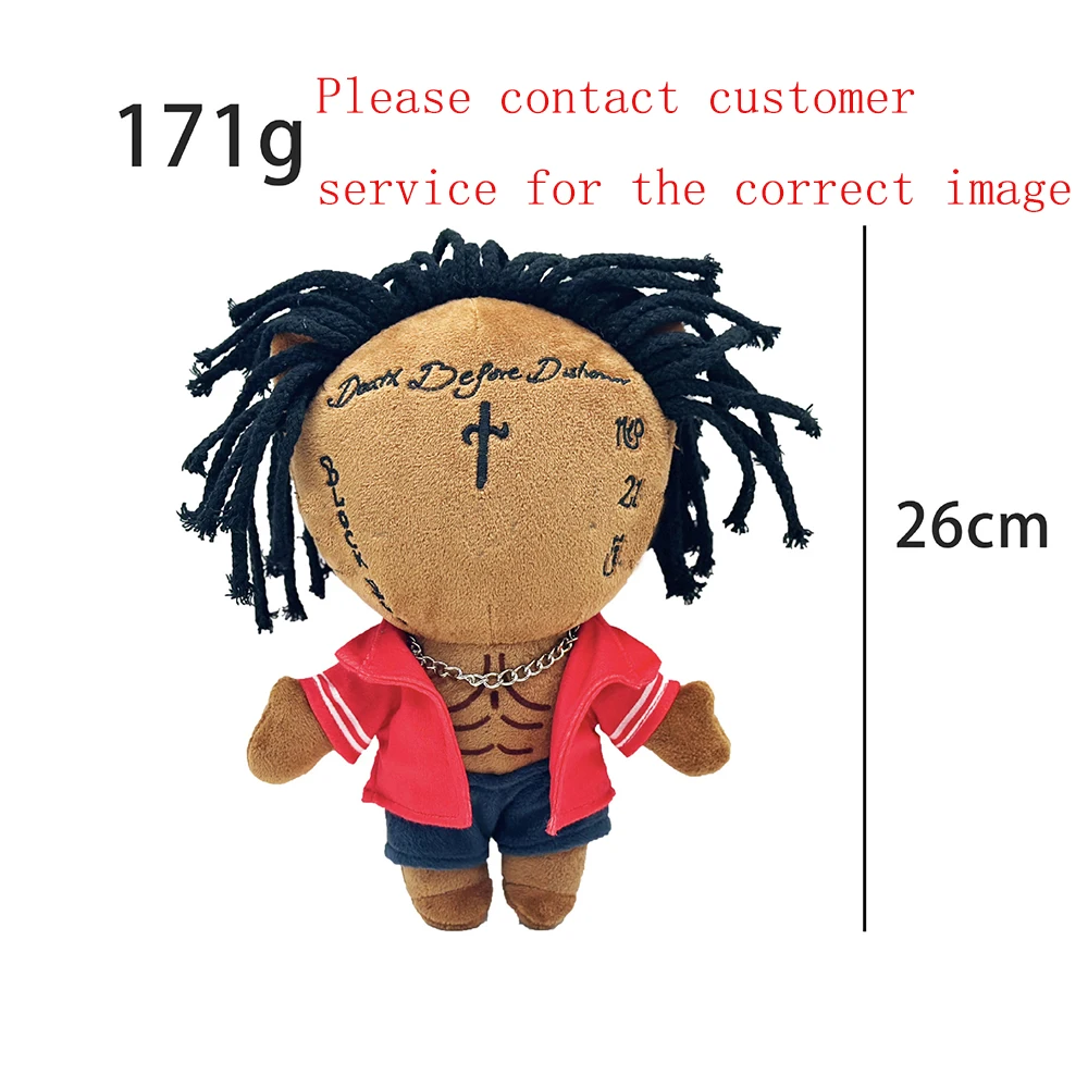 

26cm 21 Savage Plush Toy, Cute Stuffed Doll with Red Jacket, Collectible Soft Plushie Gift for Fans