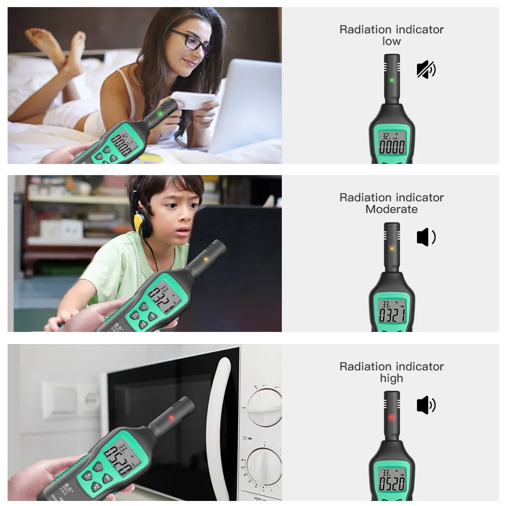 MASTFUYI كاشف إشعاع المجال الكهرومغناطيسي المحمول 3 في 1 EMF متر كاشف EMF لمعدات صيد الأشباح