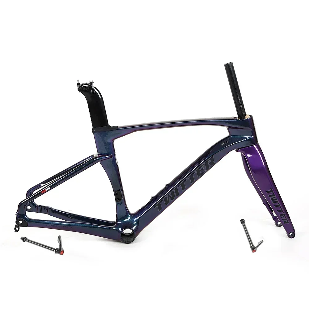 TWITTER Hot sale carbon road disc frame for children teenagers road cyclocross bike frame fit24inch wheelset carbon gravel frame