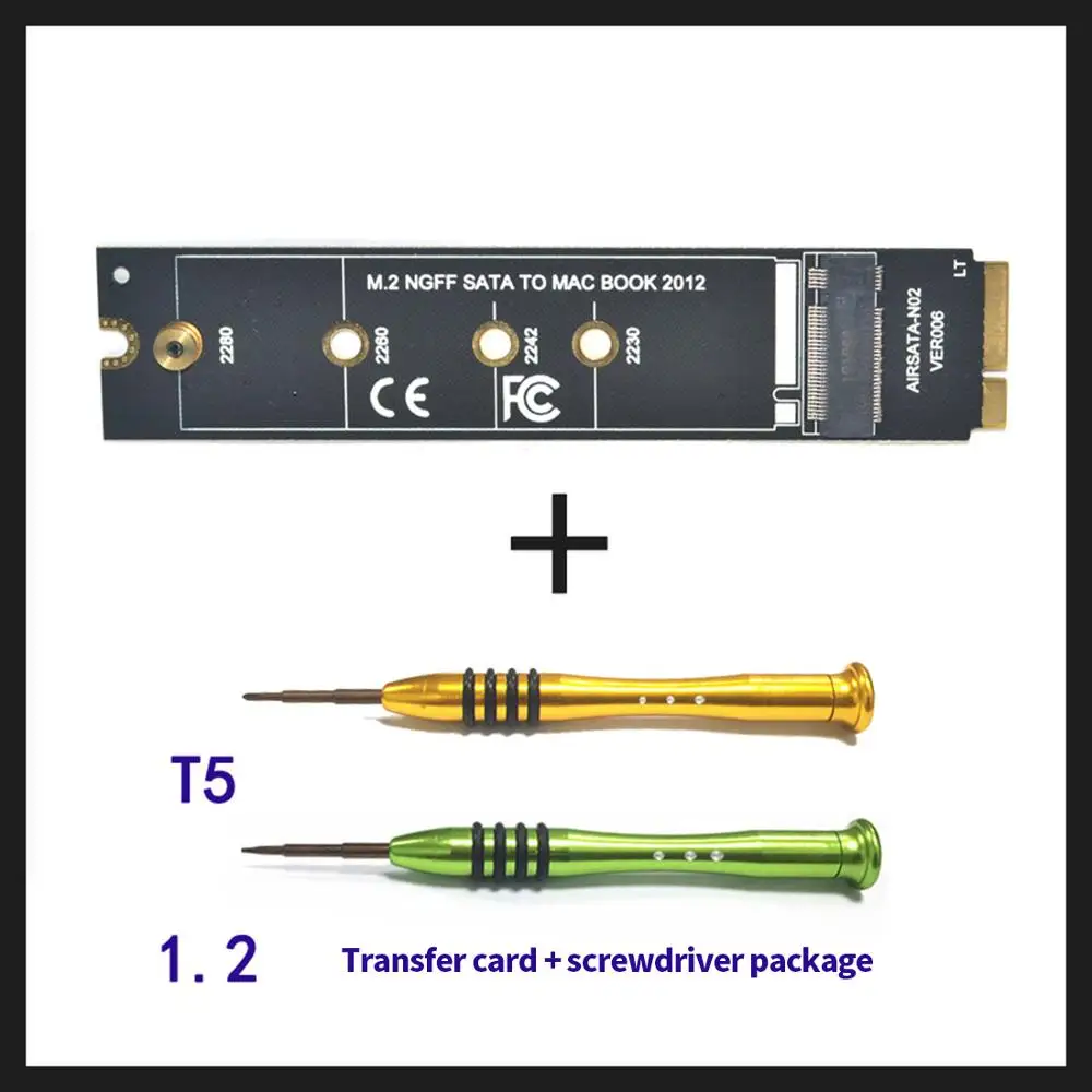 Cartão adaptador para 64G 128G 256G 512G M.2 SATA NGFF SSD para 2012 MacBook Air A1465 A1466 para Apple SSD Adapter Connector Riser Card