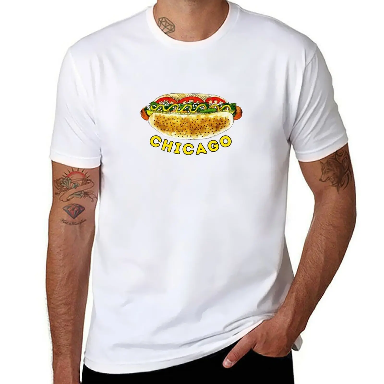 

Chicago Hotdog T-Shirt man t shirt heavy cotton cotton t shirt pack T-Shirt