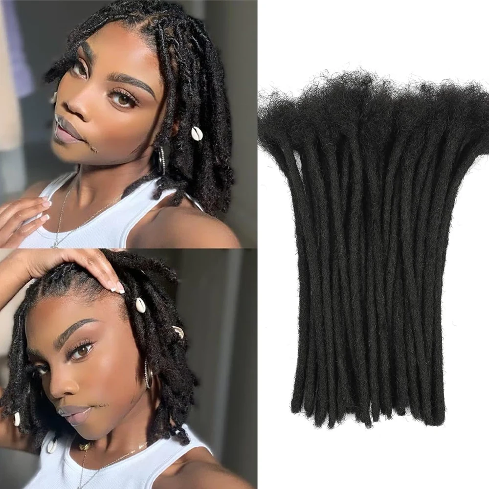 Extensión de rastas 100% extensión Loc de cabello humano se puede teñir, decolorado, rizado, extensiones Locs completamente hechas a mano de 4-30 pulgadas