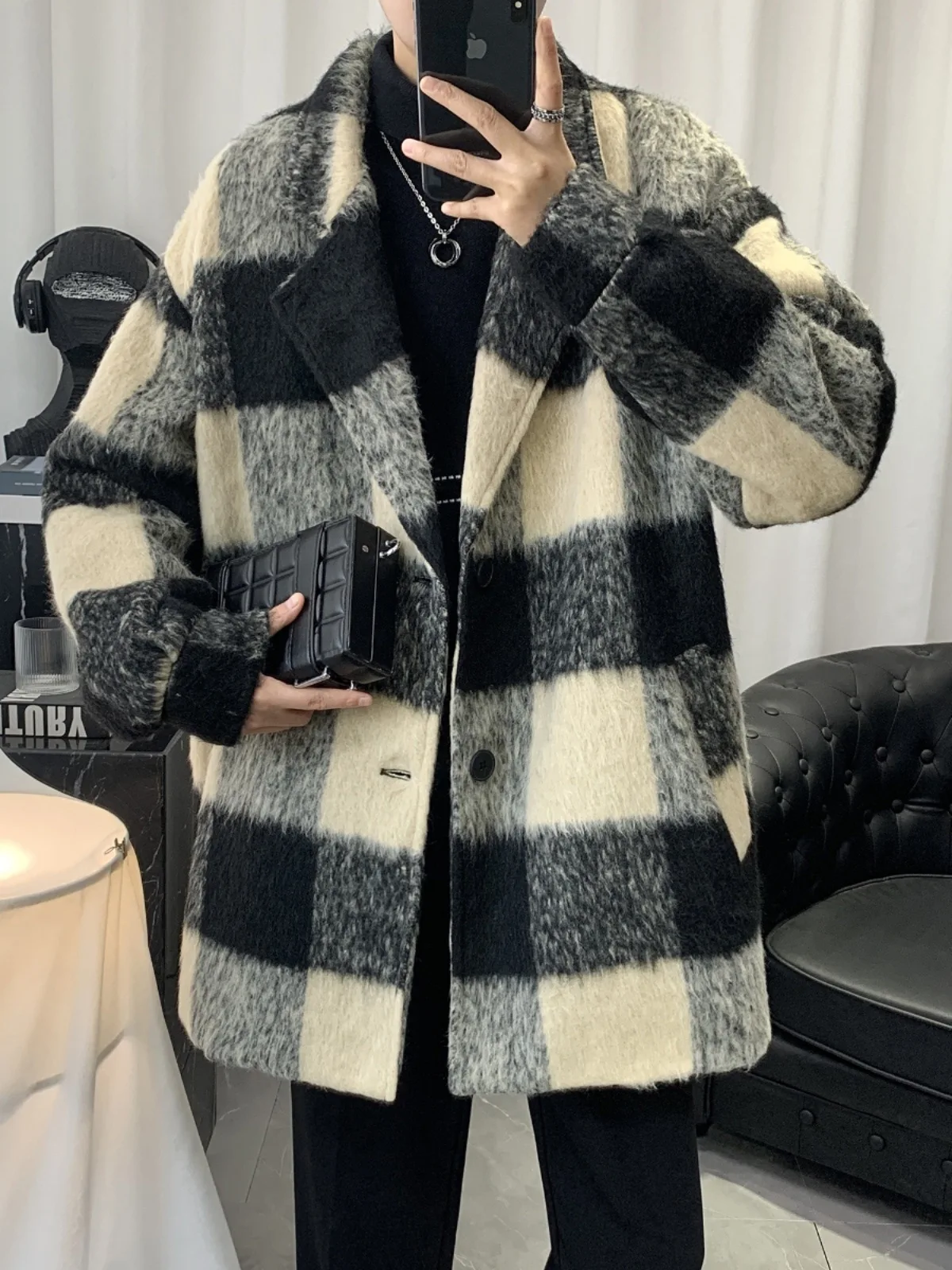 

Пальто из шерстяной смеси, мужское, традиционное, консервативное, стандартное, обычное,обычного кроя,