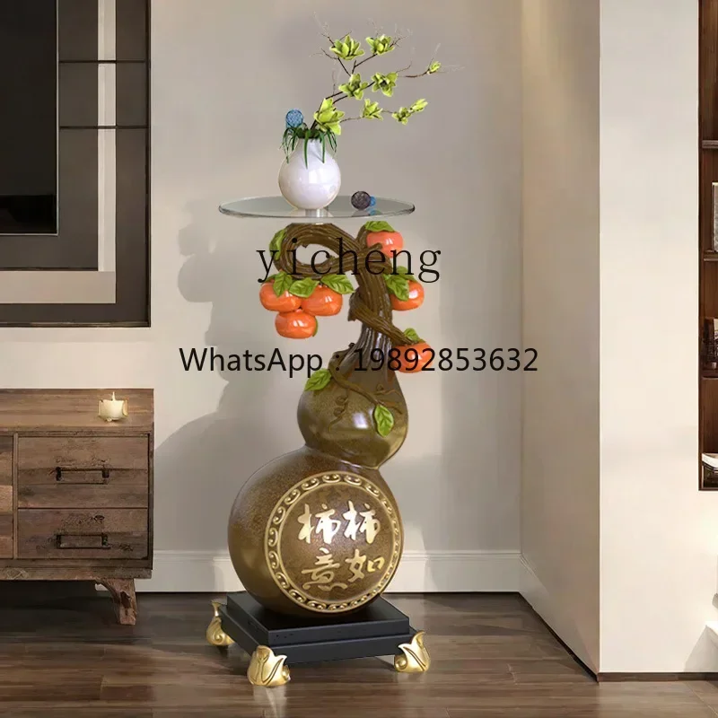 BJ New Chinese Persimmon Ruyi Gourd Lucky Living Room Large Floor Ornament Ornament