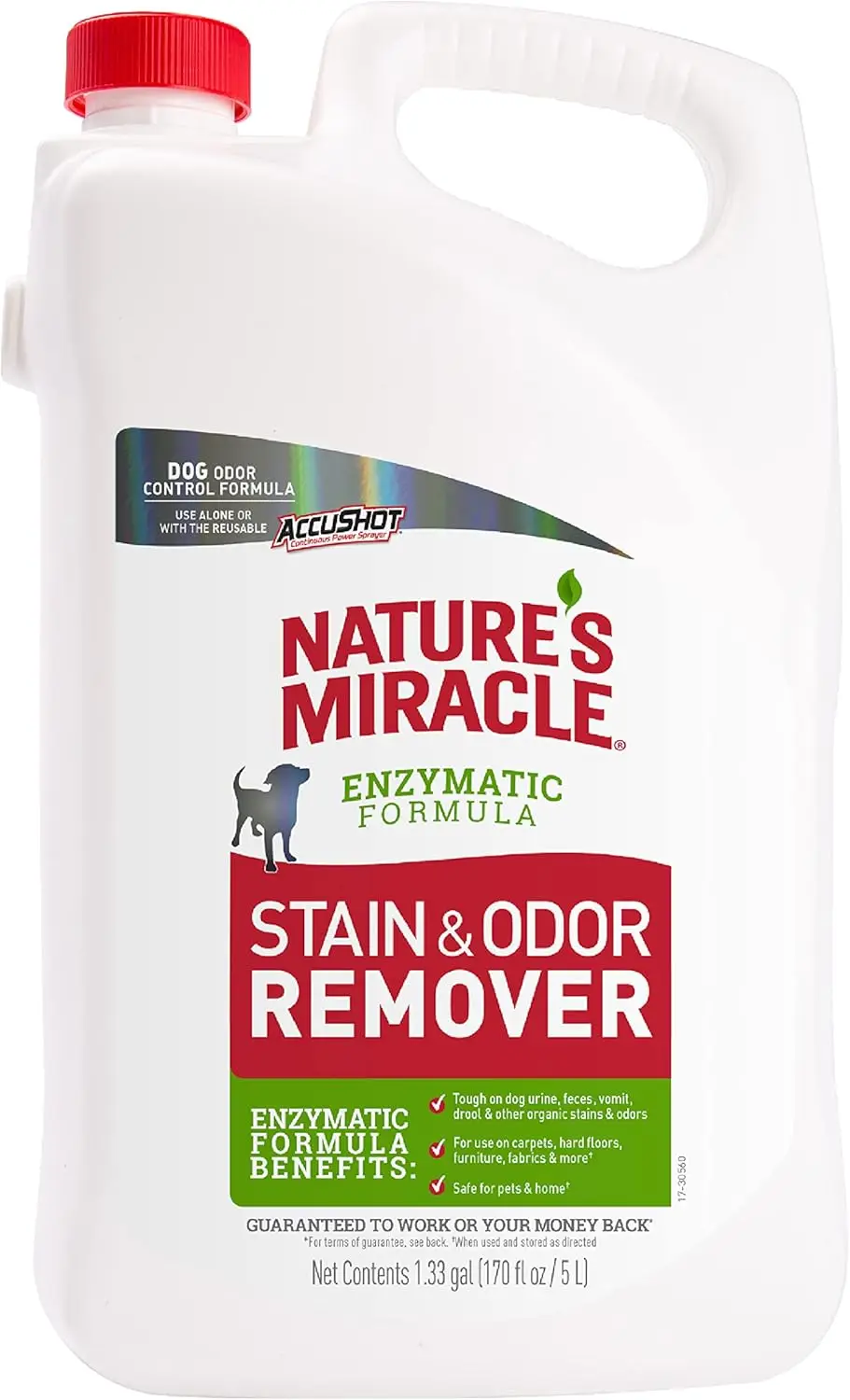 

Pet Stain & Odor Remover for Dog Urine, Feces, Vomit - Multi-Surface Cleaner with Citrus Scent, 170 fl oz Refill