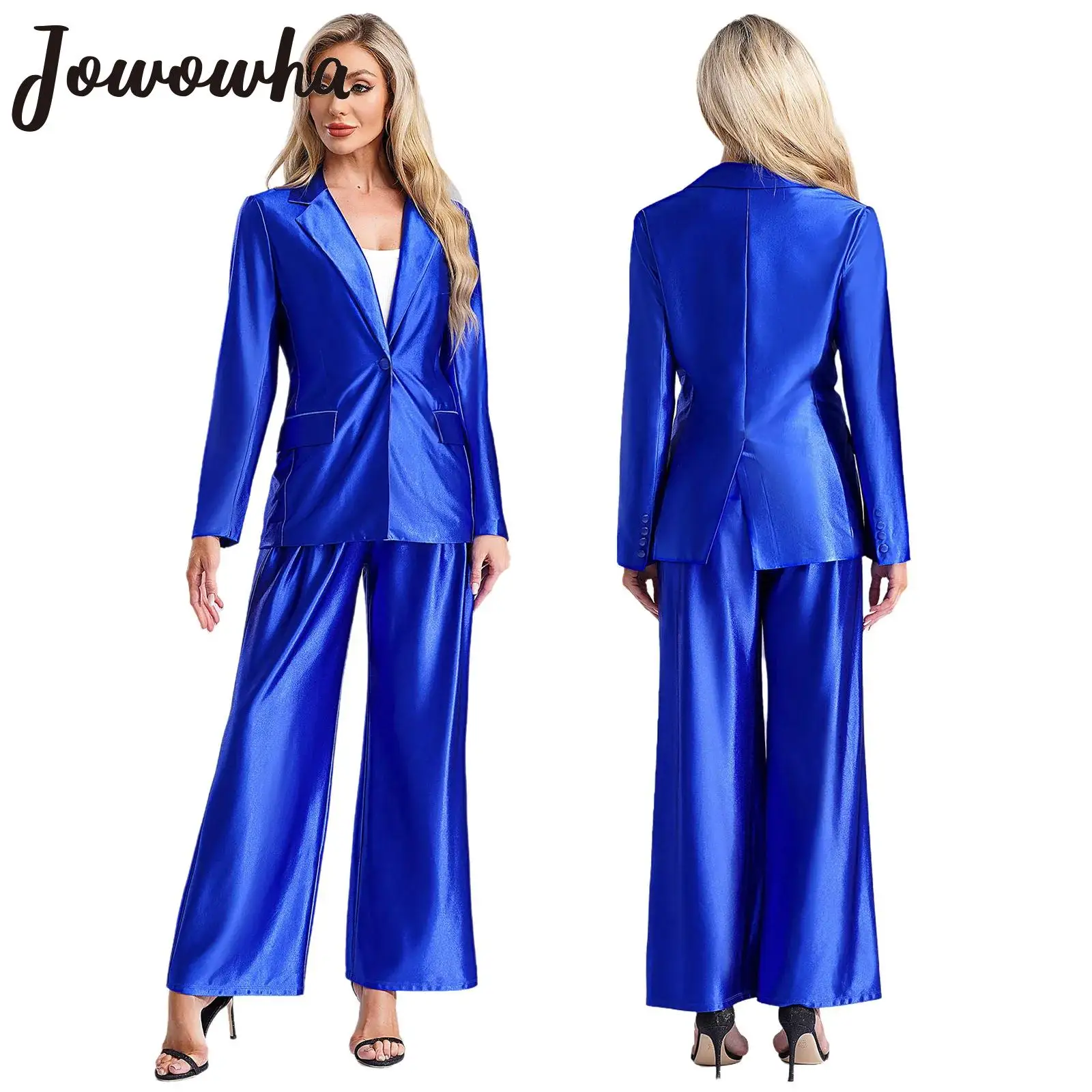 Eleganter Damen-Anzug, einfarbig, langärmelig, Revers, Blazer, Mantel, Oberbekleidung mit hoher Taille, Hose für Arbeit, Business, formelle Anlässe