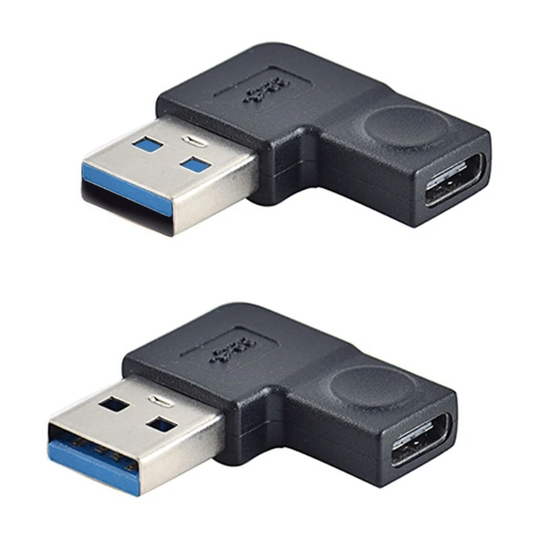 USB 3.0 to Type C Connector, Left Right Bend USB 3.0 Male to Type C Female Adapter for Data Transfer and Charging DropShipping