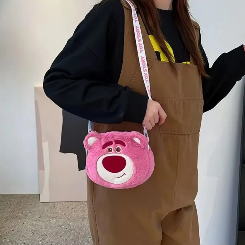 Disney Winnie The Pooh Shoulder Bag for Girl Cartoon Crossbody Bag Lotso Alien Side Bags for Kid Mini Handbags Plush